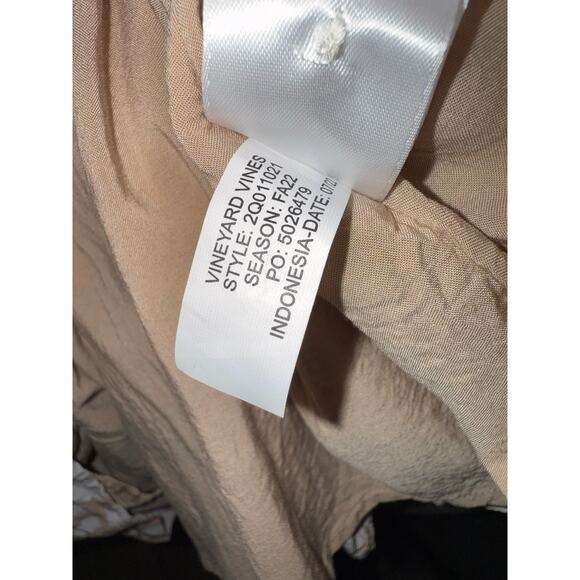 Vineyard Vines Animal Geo Print V-Neck Mini Dress Beige/White - Size S - OF - Picture 8 of 12